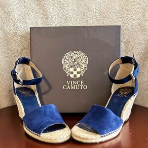 Vince Camuto Leera Espadrille Wedge Sandals, Moody Blues, 10